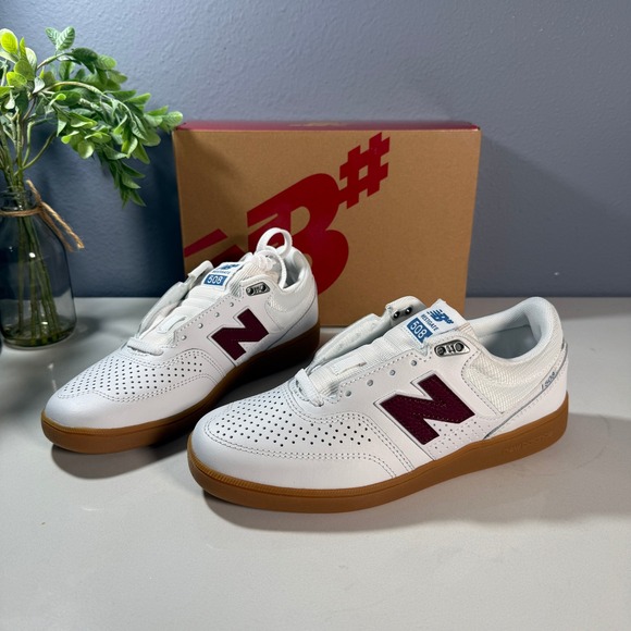 New Balance NB Numeric Brandon Westgate 508 Leather Shoes White Red Women Size 7 - Picture 4 of 7